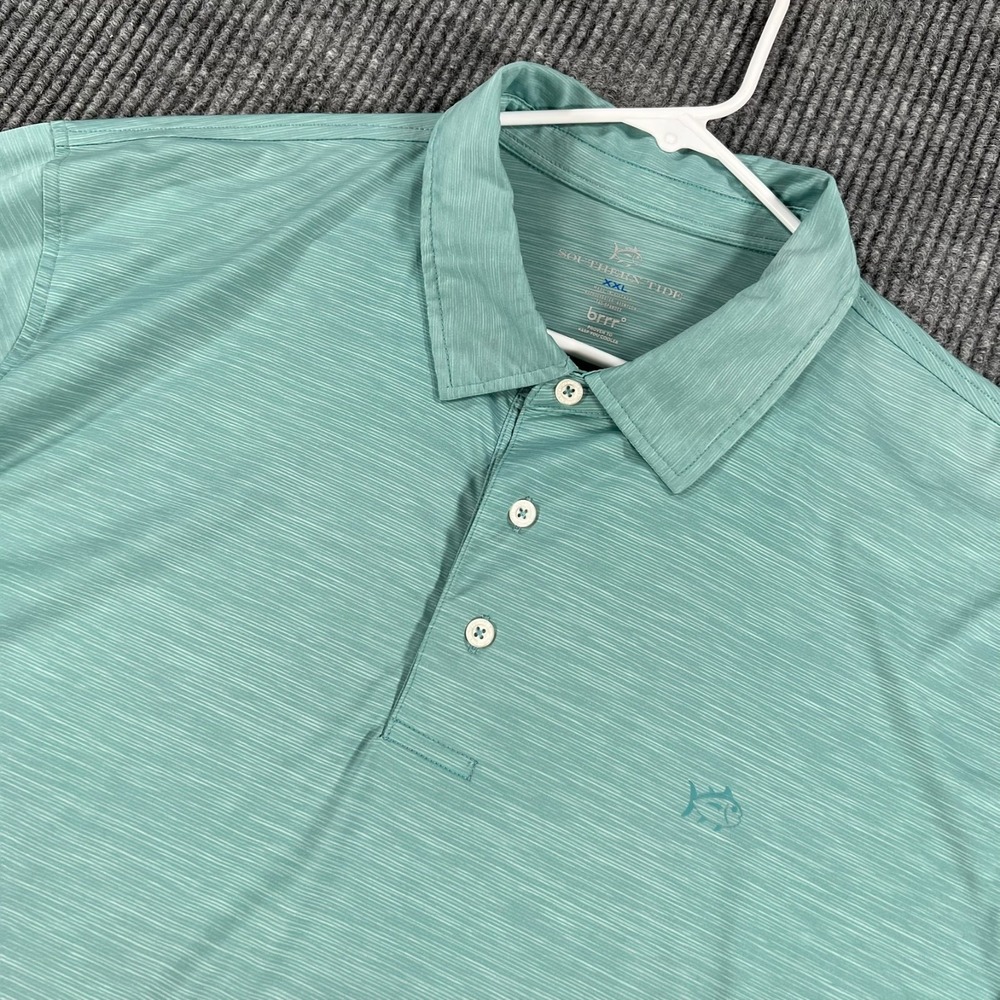 Southern Tide Polo Shirt Mens 2XL XXL Green Short Sleeve Performance Golf
